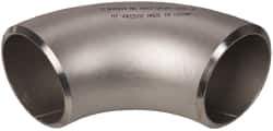 Merit Brass - 3" Grade 304L Stainless Steel Pipe 90° Long Radius Elbow - Butt Weld x Butt Weld End Connections - Industrial Tool & Supply