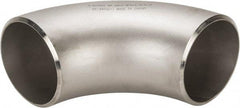 Merit Brass - 5" Grade 304L Stainless Steel Pipe 90° Long Radius Elbow - Butt Weld x Butt Weld End Connections - Industrial Tool & Supply