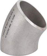 Merit Brass - 3" Grade 304L Stainless Steel Pipe 45° Long Radius Elbow - Butt Weld x Butt Weld End Connections - Industrial Tool & Supply