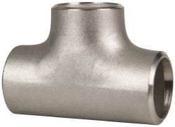 Merit Brass - 1-1/4" Grade 304L Stainless Steel Pipe Tee - Butt Weld x Butt Weld x Butt Weld End Connections - Industrial Tool & Supply