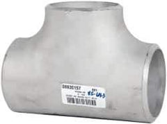 Merit Brass - 3" Grade 304L Stainless Steel Pipe Tee - Butt Weld x Butt Weld x Butt Weld End Connections - Industrial Tool & Supply