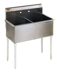 Eagle MHC - 48" Long x 24" Wide Inside, 2 Compartment, Stainless Steel Stainless Steel Scullery Sink - 16 Gauge, 51" Long x 27-1/2" Wide x 42" High Outside, 14" Deep - Industrial Tool & Supply