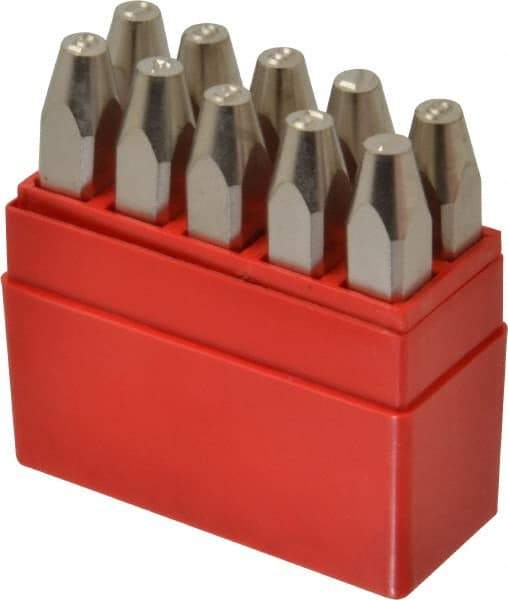 Pryor - 10 Piece, 3/16" Character Steel Stamp Set - Figures, Heavy Duty - Industrial Tool & Supply