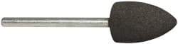 Cratex - 1/2" Max Diam x 3/4" Thick, Shape Code B42, Rubberized Point - Medium Grade, Aluminum Oxide, Mounted - Industrial Tool & Supply