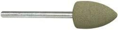 Cratex - 1/2" Max Diam x 3/4" Thick, Shape Code B42, Rubberized Point - Fine Grade, Aluminum Oxide, Mounted - Industrial Tool & Supply