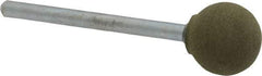 Cratex - 1/2" Max Diam x 1/2" Thick, Shape Code B121, Rubberized Point - Fine Grade, Aluminum Oxide, Mounted - Industrial Tool & Supply