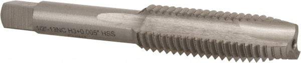 Interstate - 1/2-13 UNC, 3 Flute, Bright Finish, High Speed Steel Spiral Point Tap - Plug Chamfer, Right Hand Thread, 3-3/8" OAL - Exact Industrial Supply