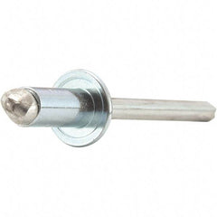 STANLEY Engineered Fastening - Size 4 Dome Head Stainless Steel Open End Blind Rivet - Stainless Steel Mandrel, 0.188" to 1/4" Grip, 1/8" Head Diam, 0.129" to 0.133" Hole Diam, 0.077" Body Diam - Industrial Tool & Supply
