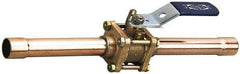 NIBCO - 1-1/2" Pipe, Full Port, Bronze Oxygen Service Ball Valve - 3 Piece, Inline - One Way Flow, Tube O.D. x Tube O.D. Ends, Lever Handle, 600 WOG, 200 WSP - Industrial Tool & Supply