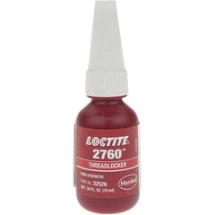 Loctite - 10 mL Bottle, Red, High Strength Liquid Threadlocker - Series 2760, 24 hr Full Cure Time - Industrial Tool & Supply