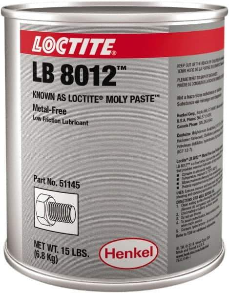 Loctite - 15 Lb Can General Purpose Anti-Seize Lubricant - Molybdenum Disulfide, 750°F, Black - Industrial Tool & Supply