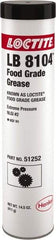 Loctite - 14.5 oz Cartridge Aluminum Complex Extreme Pressure Grease - White, Food Grade & Extreme Pressure, 450°F Max Temp, - Industrial Tool & Supply