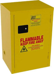 Jamco - 1 Door, 1 Shelf, Yellow Steel Space Saver Safety Cabinet for Flammable and Combustible Liquids - 35" High x 23" Wide x 18" Deep, Manual Closing Door, 3 Point Key Lock, 12 Gal Capacity - Industrial Tool & Supply