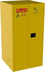 Jamco - 2 Door, 2 Shelf, Yellow Steel Standard Safety Cabinet for Flammable and Combustible Liquids - 65" High x 34" Wide x 34" Deep, Self Closing Door, 3 Point Key Lock, 60 Gal Capacity - Industrial Tool & Supply
