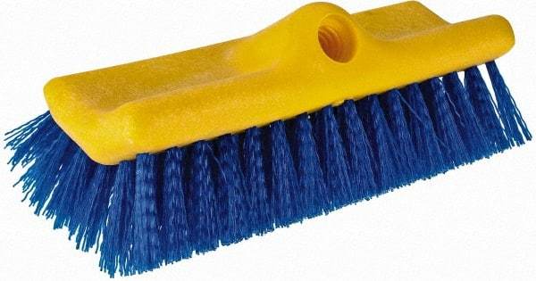 Rubbermaid - 2" Bristle Length, Polypropylene Scrub Brush - 10" OAL, Blue, Plastic Block - Industrial Tool & Supply