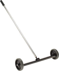 Shields Magnetics - 18 & 20" Long Push Magnetic Sweeper with Wheels - 2-1/2" Wide x 1" High x 42" Long, 5" Wheel Diam, 1-1/2" Clearance - Industrial Tool & Supply