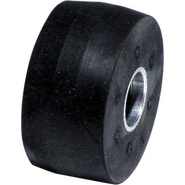 Dynabrade - 2" Diam x 1" Wide Contact Wheel Assembly - 1/4" Arbor Hole, Crowned, 40 Duro Rubber Face - Industrial Tool & Supply