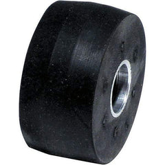 Dynabrade - 2" Diam x 1" Wide Contact Wheel Assembly - 1/4" Arbor Hole, Crowned, 40 Duro Rubber Face - Industrial Tool & Supply