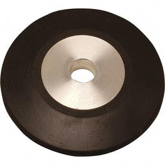 Dynabrade - 4" Diam x 1/2" Wide Contact Wheel - 1/4" Arbor Hole, Radiused, 70 Duro Rubber Face - Industrial Tool & Supply