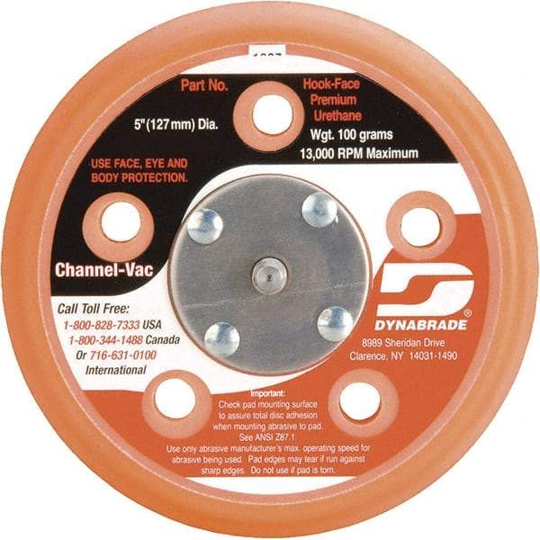 Dynabrade - 5" Diam Disc Backing Vacuum Replacement Pad - Soft Density, 12,000 RPM - Industrial Tool & Supply