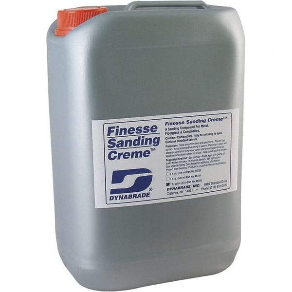 Dynabrade - 1 Gal Sanding Creme Compound - Compound Grade Fine, White, For High Glossing, Use on Composites, Fiberglass & Metal - Industrial Tool & Supply