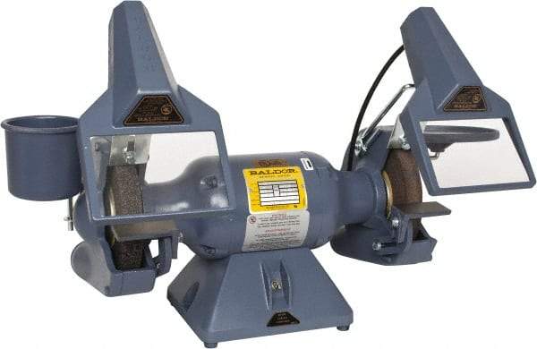 Baldor - 7" Wheel Diam x 1" Wheel Width, 1/2 hp Grinder - 5/8" Arbor Hole Diam, 1 Phase, 3,600 Max RPM, 115/230 Volts - Industrial Tool & Supply