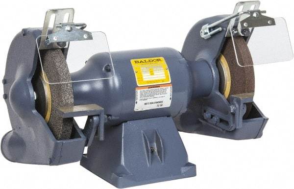 Baldor - 10" Wheel Diam x 1" Wheel Width, 1-1/2 hp Grinder - 7/8" Arbor Hole Diam, 3 Phase, 1,800 Max RPM, 208/230/460 Volts - Industrial Tool & Supply