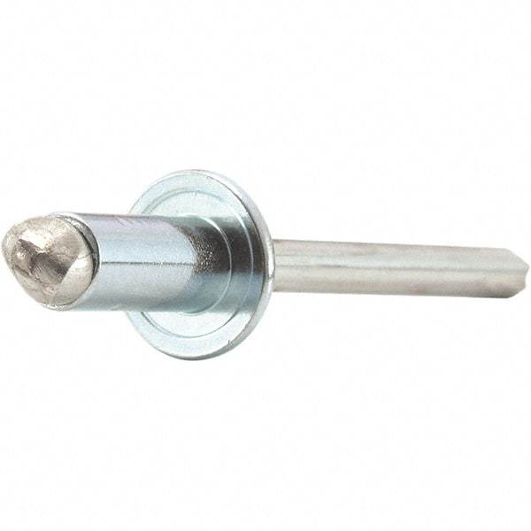 STANLEY Engineered Fastening - Size 4 Dome Head Stainless Steel Open End Blind Rivet - Stainless Steel Mandrel, 0.313" to 3/8" Grip, 1/8" Head Diam, 0.129" to 0.133" Hole Diam, 0.077" Body Diam - Industrial Tool & Supply