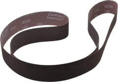 Norton - 2" Wide x 72" OAL, 120 Grit, Aluminum Oxide Abrasive Belt - Aluminum Oxide, Fine, Coated, X Weighted Cloth Backing, Series R228 - Industrial Tool & Supply