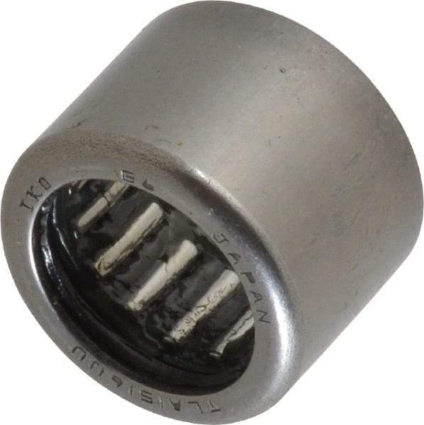 IKO - 0.591" Bore Diam, 1,750 Lb. Dynamic Capacity, 15 x 21 x 16mm, Caged, Double Seal, Open End, Shell Needle Roller Bearing - 0.827" Outside Diam, 0.63" Wide - Industrial Tool & Supply
