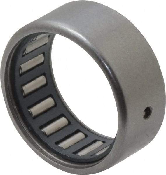 IKO - 11/16" Bore Diam, 1,290 Lb. Dynamic Capacity, 11/16 x 7/8 x 3/8", Caged, Open End, Shell Needle Roller Bearing - 7/8" Outside Diam, 3/8" Wide - Industrial Tool & Supply