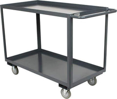 Durham - 1,200 Lb Capacity, 24" Wide x 48" Long x 37-3/4" High Service Cart - 2 Shelf, Steel, Hard Rubber Casters - Industrial Tool & Supply