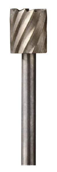 Dremel - 5/16" Cut Diam, 1/8" Shank Diam, Cylinder Head Single Cut Burr - High Speed Steel, Flat End - Industrial Tool & Supply