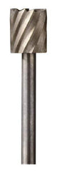 Dremel - 5/16" Cut Diam, 1/8" Shank Diam, Cylinder Head Single Cut Burr - High Speed Steel, Flat End - Industrial Tool & Supply