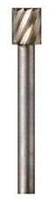 Dremel - 7/32" Cut Diam, 1/8" Shank Diam, Cylinder Head Single Cut Burr - High Speed Steel, Flat End - Industrial Tool & Supply