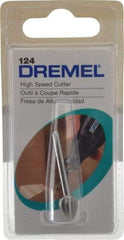 Dremel - 5/16" Cut Diam, 1/8" Shank Diam, Teardrop Head Single Cut Burr - High Speed Steel, Point End - Industrial Tool & Supply