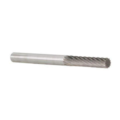 Dremel - 1/8" Cut Diam, 1/8" Shank Diam, Cylinder Head Double Cut Burr - Carbide, Flat End, 9/32" LOC - Industrial Tool & Supply