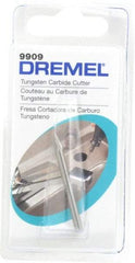 Dremel - 1/8" Cut Diam, 1/8" Shank Diam, Cone Head Double Cut Burr - Carbide, Point End, 19/64" LOC - Industrial Tool & Supply