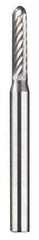 Dremel - 3/32" Cut Diam, 1/8" Shank Diam, Cylinder with Radius Head Single Cut Burr - Carbide, Radius End, 3/32" LOC - Industrial Tool & Supply