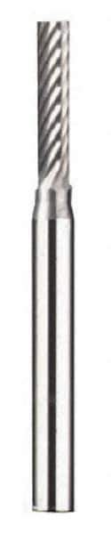 Dremel - 3/32" Cut Diam, 1/8" Shank Diam, Cylinder Head Double Cut Burr - Carbide, Flat End, 15/32" LOC - Industrial Tool & Supply