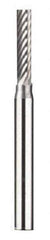Dremel - 3/32" Cut Diam, 1/8" Shank Diam, Cylinder Head Double Cut Burr - Carbide, Flat End, 15/32" LOC - Industrial Tool & Supply