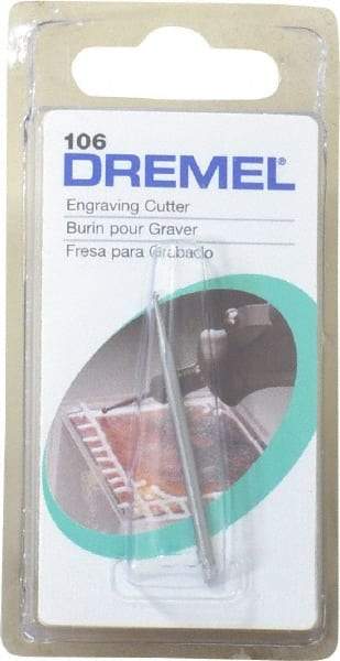 Dremel - 1/16" Cut Diam, 1/8" Shank Diam, Ball Head Single Cut Burr - Radius End - Industrial Tool & Supply