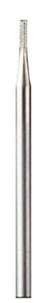 Dremel - 1/32" Cut Diam, 1/8" Shank Diam, Cylinder Head Single Cut Burr - Flat End - Industrial Tool & Supply