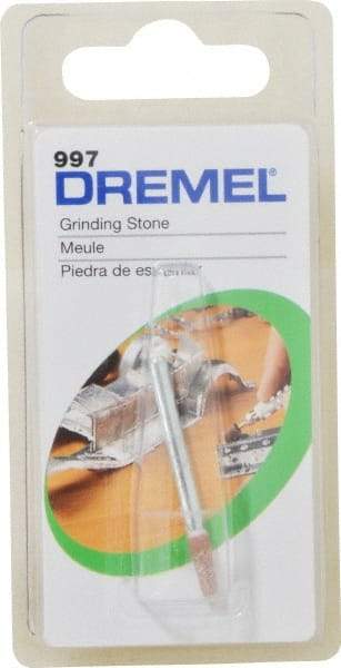 Dremel - 3/32" Head Diam x 3/8" Thickness, B97, Flat Cone End, Aluminum Oxide Mounted Point - Green - Industrial Tool & Supply