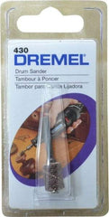 Dremel - 1/2" Wide x 1/4" Diam, Spiral Band Drum - 1/8" Shank Diam, 15,000 RPM - Industrial Tool & Supply