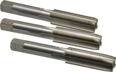 Interstate - M14x1.00 Metric Fine, 4 Flute, Bottoming, Plug & Taper, Bright Finish, High Speed Steel Tap Set - Right Hand Cut, 3-19/32" OAL, 1-21/32" Thread Length - Exact Industrial Supply