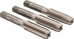 Interstate - M14x2.00 Metric Coarse, 4 Flute, Bottoming, Plug & Taper, Bright Finish, High Speed Steel Tap Set - Right Hand Cut, 3-19/32" OAL, 1-21/32" Thread Length - Industrial Tool & Supply