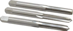 Interstate - M6x0.75 Metric Fine, 4 Flute, Bottoming, Plug & Taper, Bright Finish, High Speed Steel Tap Set - Right Hand Cut, 2-1/2" OAL, 1" Thread Length - Industrial Tool & Supply