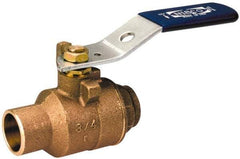 NIBCO - 1-1/2" Pipe, Standard Port, Bronze Standard Ball Valve - 2 Piece, Inline - One Way Flow, Soldered x Soldered Ends, Lever Handle, 600 WOG, 150 WSP - Industrial Tool & Supply