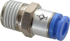 SMC PNEUMATICS - 6mm OD, R(PT) 1/4 Thread, Brass/Polybutylene Push-to-Connect Male Connector - 145 Max psi - Industrial Tool & Supply